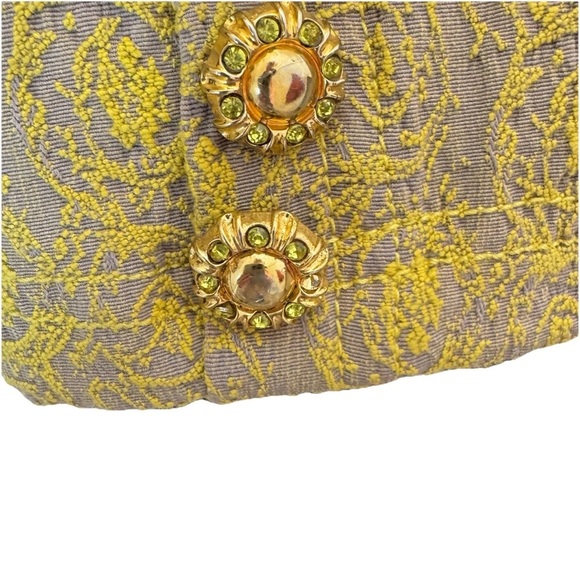 Joimo Floral Tapestry Blazer Jacket Women's M Gold Tan Embellished 90's Y2K - Picture 11 of 11